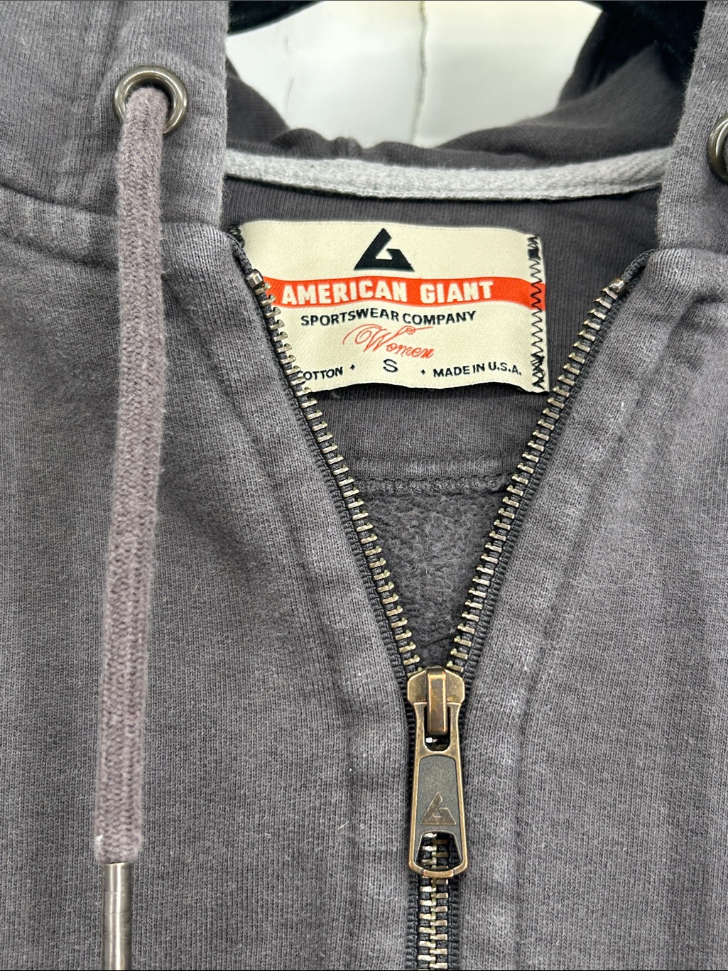 American Giant Women's Classic Full Zip Hoodie Grey Size Small — image 4 of 7